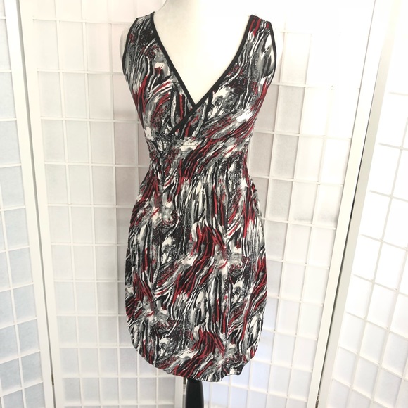 Blue Night Red Surplice Dress Large - Picture 8 of 8